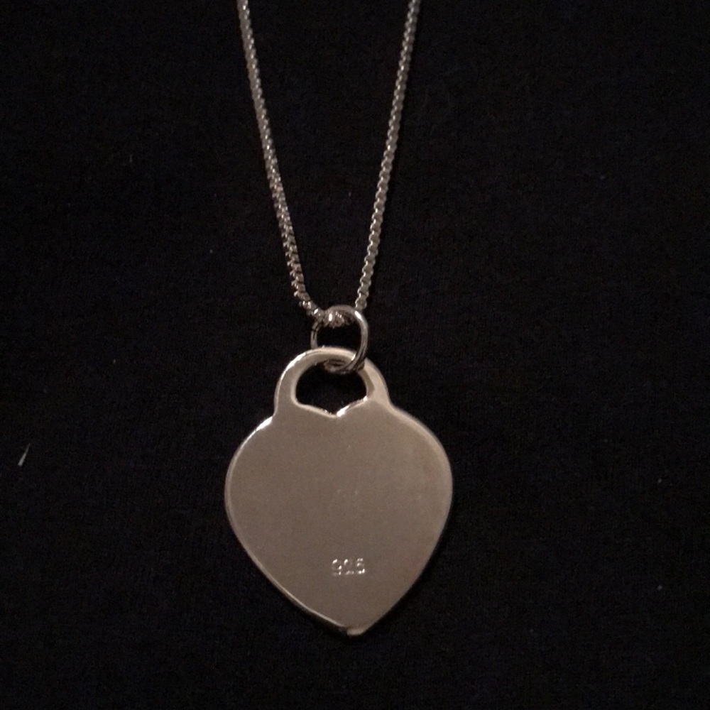 925 silver box necklace with heart charm